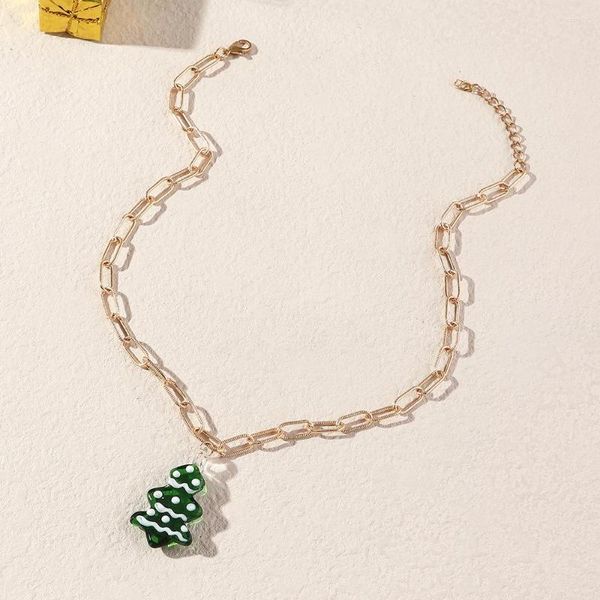 Collane con ciondolo Collana di Natale per bambini Campane per albero di Natale Ornamenti di alce per donna Felice anno Clavicola Catena di gioielli Regalo Collares