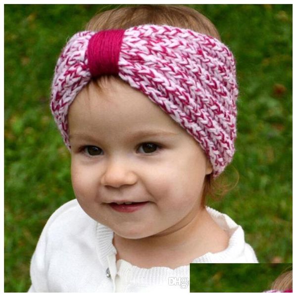 Hair Accessories Headband Baby Knit Crochet Top Knot Elastic Turban Girls Head Wrap Bands Ears Warmer Headbands Drop Delivery Kids Ma Dhauw