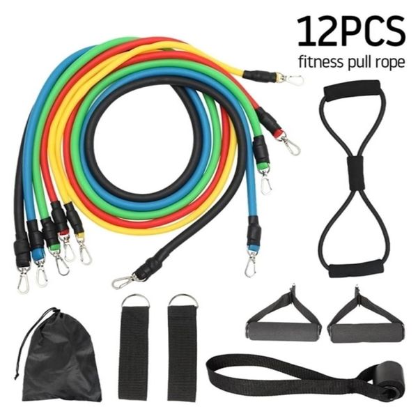 1112 pz Fitness Pull Rope 8 Anelli di Gomma Elastica a Forma di Lattice Forza Attrezzatura da Palestra Fascia di Resistenza Esercizio di Allenamento 2106247201253