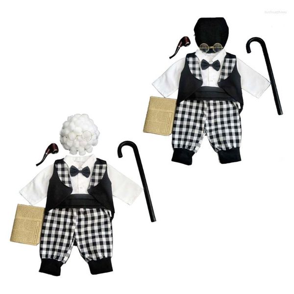 Set di abbigliamento 1 set Divertente Baby Pography Puntelli Costume Infantile Ragazze Cosplay Nonna Vestiti Po Cappello da tiro Abiti