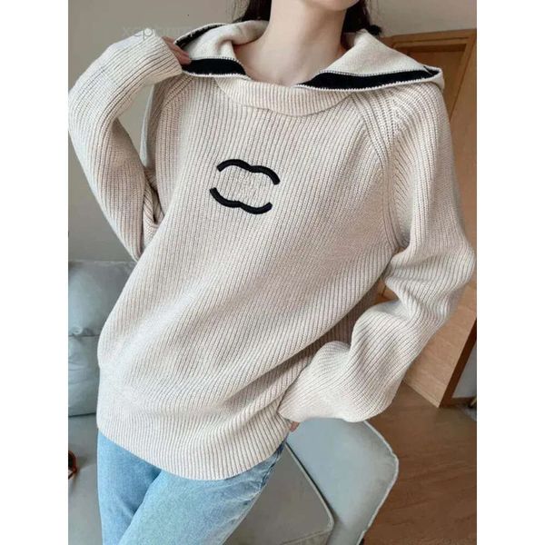 Canal cc 2023 moletom c designer suéteres feminino estilo canal manga longa oversize malha pulôver feminino topos casual solto marca