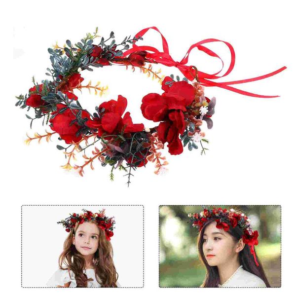 Flores decorativas Wreaths Garland Creative Christmas Simulation Flower Crown -cocar floral #H20