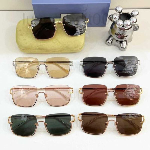 Designer-Sonnenbrille New Metal Half Frame Sunglass Persönlichkeit Square UV-beständige Sonnenbrille J9OF