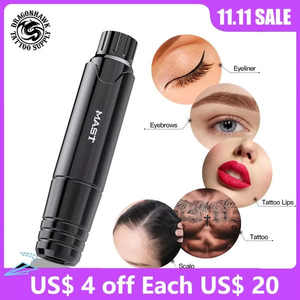 Tattoo Maschine Mast P10 Top Permanent MakeUp Maschine Rotary Tattoo Gun Stift Augenbrauen Lippen Tattoo Maschine Stift Gerät Set Zubehör für Tattoo 231116