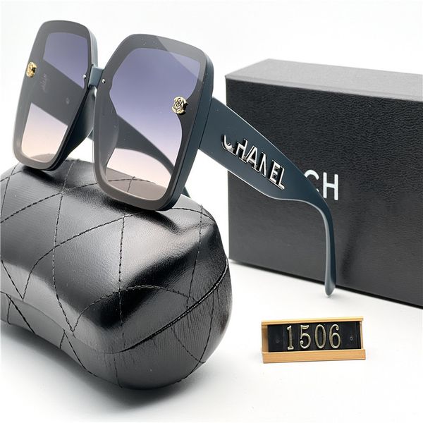 2023 Designer Sonnenbrillen für Frauen Männer Cat Eye Modell Eyewear Special UV 400 Protection Letters Big Leg Double Beam Frame Outdoor Design Legierung Damen Sonnenbrille 1506