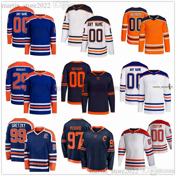 Maglie da hockey cucite 97 Connor McDavid 29 Leon Draisaitl 91 Evander Kane 14 Ekholm 71 Ryan McLeod 93 Ryan Nugent-Hopkins 86 Philip Broberg 73 Vincent Desharnais