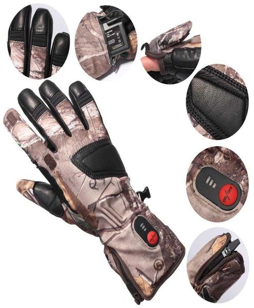 Unisex Winter Warm 3 Stufen Schalter Selbsterhitzende Übertragung Elektrische Camo Beheizte Handschuhe Liner zum Laufen Skifahren Radfahren Jagd Q08857118