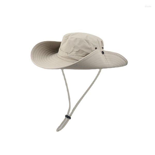 Berets Foux Bucket Hat Damen Herren Schnelltrocknend Breite Krempe Abdeckung Gesicht Hals Visier Sonnenschirm UV-Schutz Solar Outdoor Angeln Wandern Wandern