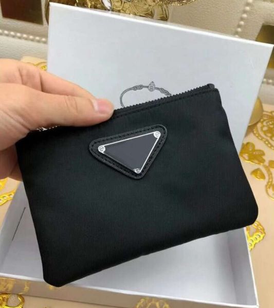 Designer de luxo chaveiro saco de lona de náilon masculino e feminino mini carteira chaveiro saco glamour preto zíper bolso carteira amante chaveiro acessórios de moda