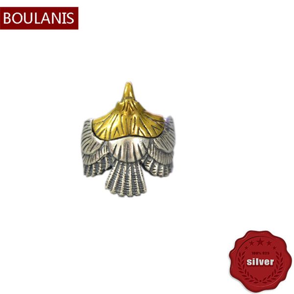 S925 Sterling Silber Ring Personalisierte Öffnung Einstellbar Mode Handgefertigt Adler Flügel Vintage Netz Rot Vielseitig Paar Einfacher Stil Schmuck Liebhaber Geschenk Neuer Stil