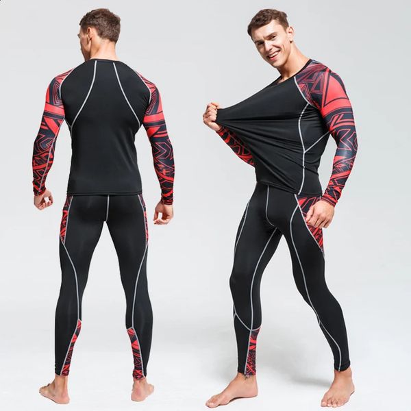 Andere Sportartikel Hochwertige Herren-Thermo-Unterwäsche-Set Gym Schnelltrocknende Strumpfhosen Reitkleidung Warmer Ski-Sportanzug 4XL 231116