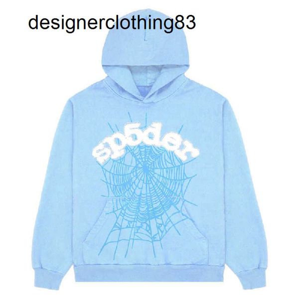 Herren Hoodies Sweatshirts 2023 Neue Sky Blue Hoodie Männer Frauen 1 Hip Hop Young Thug Spider Party print Pullover Hoody licht