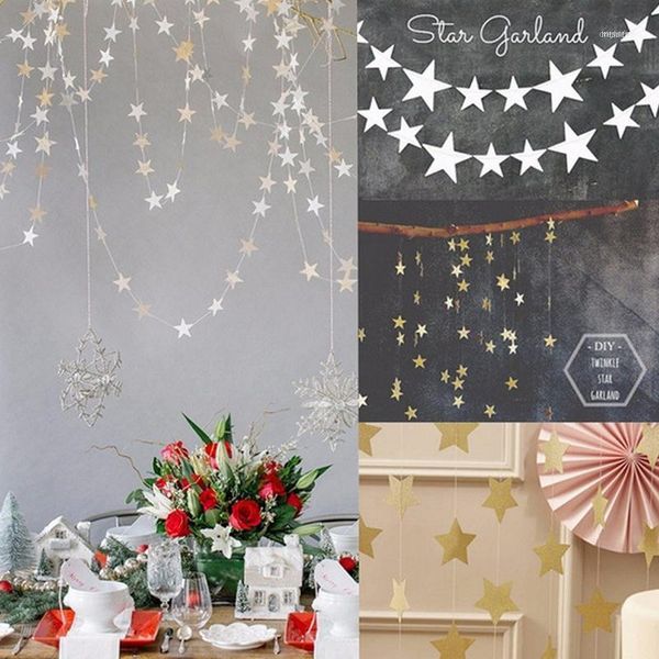 Decorazioni natalizie 4 m Stella sospesa Ghirlanda di pino Decorazione per albero 5 colori Decorazione Ornamento Puntelli per celebrazione del festival1