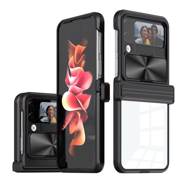 Для Samsung Galaxy Z Flip4 Case Case Splting Window Antiplop Antifuling TPU PC 2 в 1 защитный корпус более безопасно