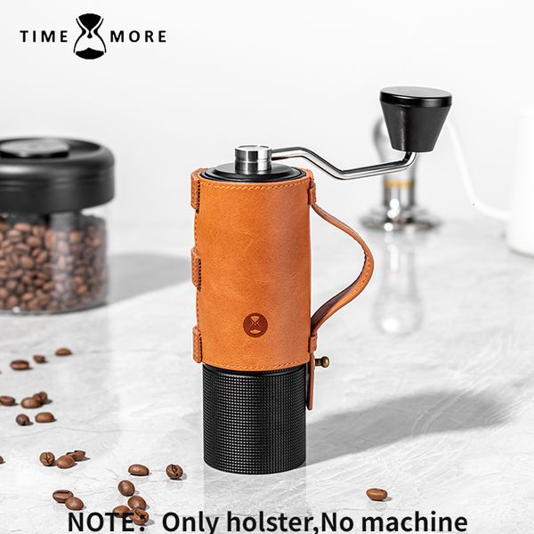 Manuelle Kaffeemühlen TIMEMORE Lederhülle Ledertasche für Chestnut C Series Grinder Hand Grinder Kundenspezifisches Rindsleder für C2 C3 Schutzhülle 230417