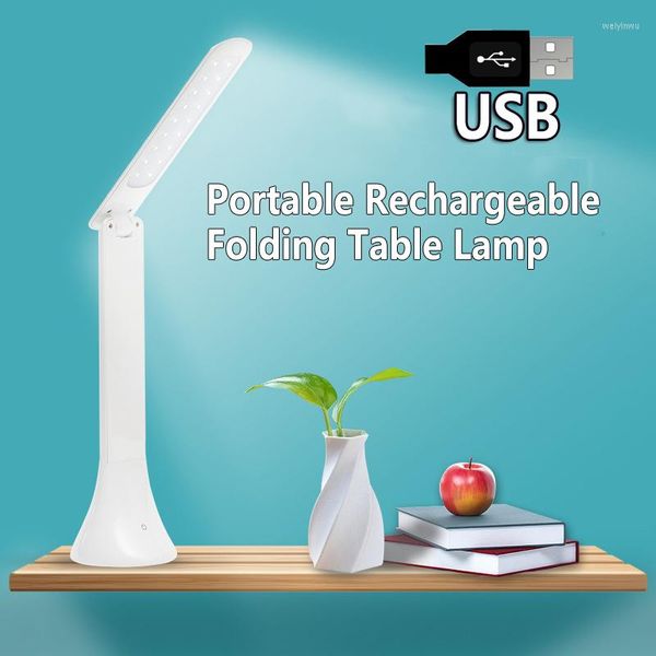 Lampade da tavolo Led Usb Lampada pieghevole portatile ricaricabile Scrivania da lettura Soggiorno Ufficio Computer Studio Touch Light per comodino camera da letto