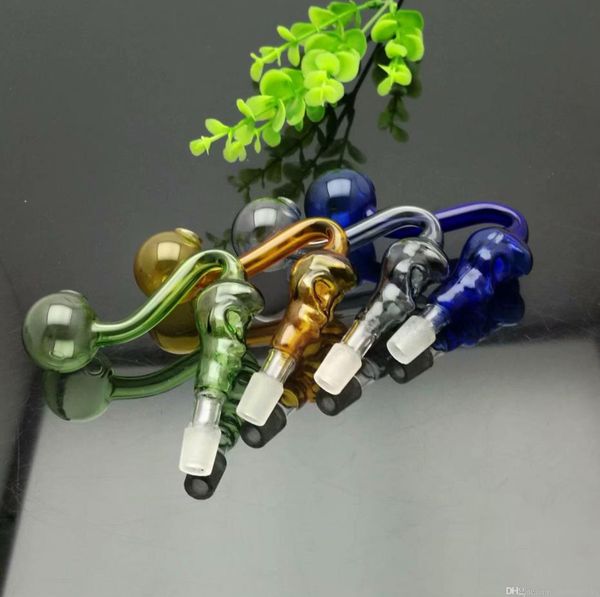 Курящая труба мини -кальян стеклянные бонги красочные металлические формы цветной скелетной стеклянной горелки