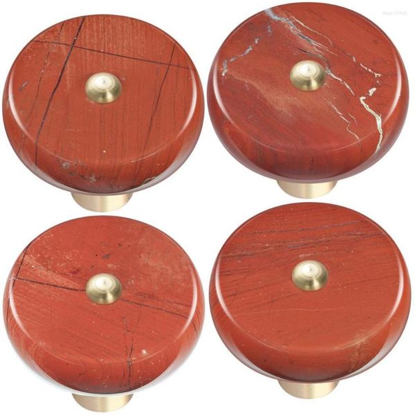Takı Torbaları Yuvarlak Kristal Taş Çekmece Dolap Düğmeler Çekiyor Reiki Yeşil Aventurine Dresser Dolap Kapı Pirinç Tutma Moda Mobilya