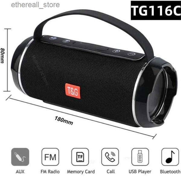 Alto-falantes para celular Caixa de som Bluetooth TG116C Outdoor impermeável portátil tecido áudio subwoofer alto-falante sem fio Home Theater Bluetooth alto-falante Q231117