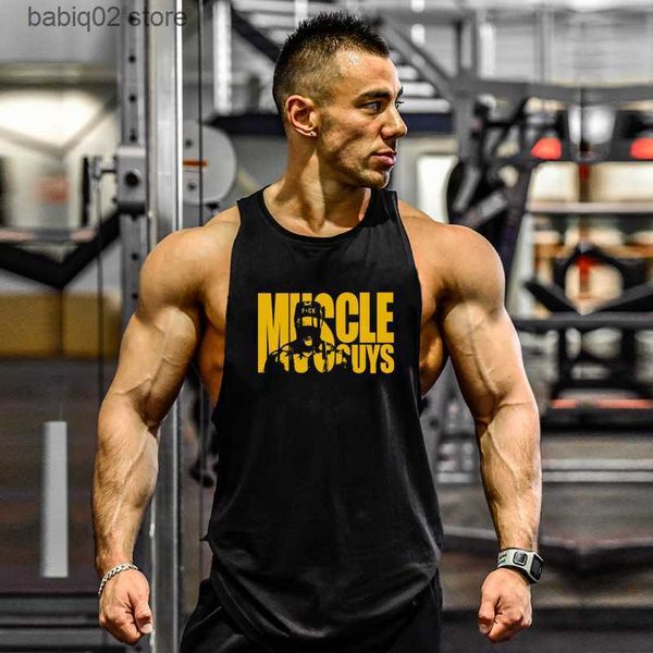 Herren Tank Tops New Gym Tank Top Sommer Marke Baumwolle Ärmelloses Shirt Lässige Mode Fitness Stringer Tank Top Männer Bodybuilding Kleidung M-XXL T230417