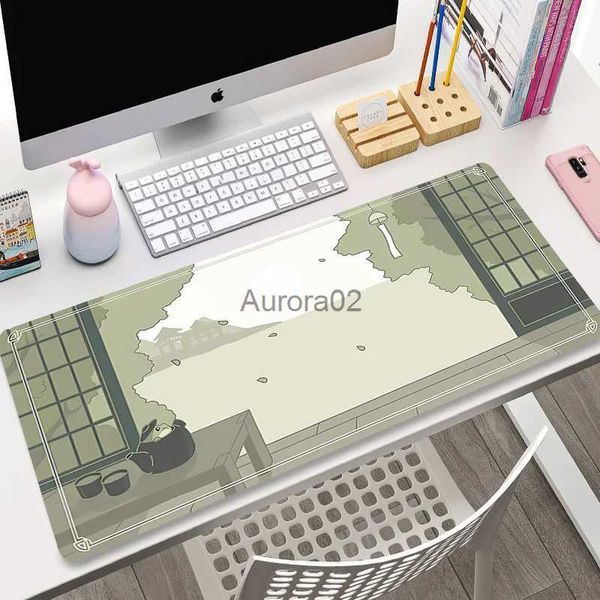 Mouse pads pulso descansa grande anime rosa mousepad gamer bonito kawaii xxl gaming mouse pad borracha otaku bloqueio borda grande moda laptop notebook tapete de mesa yq231117