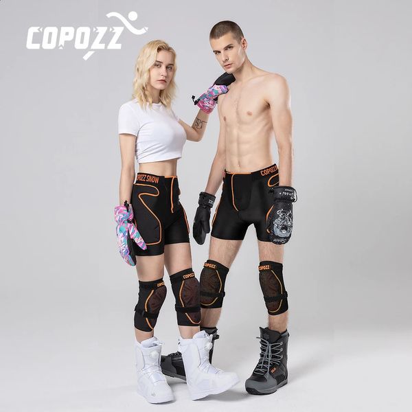 Pantaloncini imbottiti da sci regolabili unisex attrezzatura sportiva protezione per snowboard protezioni per i fianchi moto corto sci skate antishock ginocchio 231116