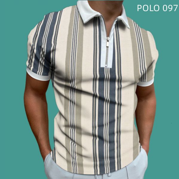 Men's Polos Men Roupas de camisa de tamanho grande de manga curta Camista para Man Polo HD Impressão Digital Fibra de Poliéster Fibra de zíper respirável Tops 230417
