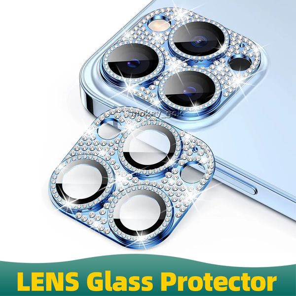 Protezione per fotocamera di lusso con diamanti glitterati Protezione per obiettivo della fotocamera per iPhone 15 13 14 14 pro max Pellicola per obiettivo della fotocamera