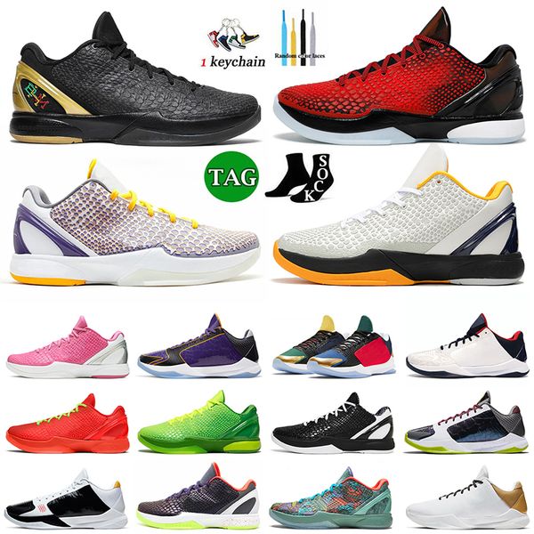 Mamba Zoom 5 6 Tênis de basquete Protro Bruce Lee E se Lakers Tucker Big Stage Chaos Rings Eybl Metálico Ouro Grinch Jodens Forever Men Sneakers Tamanho 46
