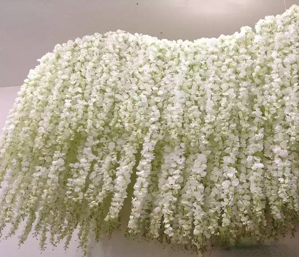 24 renk 34cm zarif yapay çiçek partisi wisteria çiçekler asma ev bahçe duvar asılı diy rattan centerpiece xmas düğün 4919691