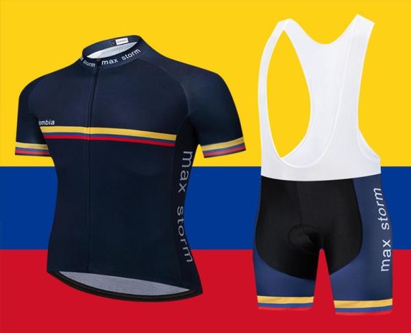 2020 Yeni Takım Blue Colombia Bisiklet Forması Özelleştirilmiş Yol Mountain Yarışı Top Max Storm Ciclismo Jersey Bisiklet Setleri27270614589893