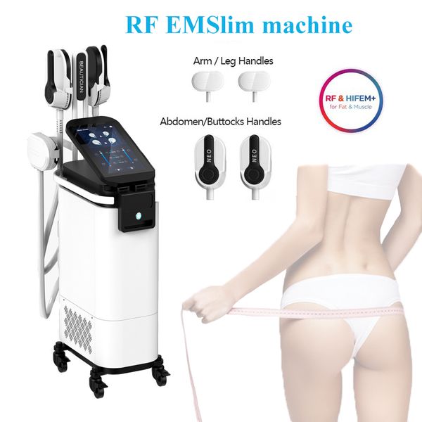 Máquina de emagrecimento em Slimming 7 Tesla 4 alças com EMScultação em Bodysculpting com RF Equipamento de Máquina de Estimuladores de Estimulador de Música Muscular Eletromagnética Equipamento