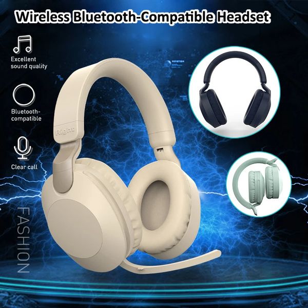 Cep Telefonu Kulaklıklar Kablosuz Bluetooth Uyumlu Kulaklıklar Eearphone Mikrofon Ücretsiz Hifi Stereo BT5 1 Çağrı ve Müzik için Kulak Kulaklığı 231117