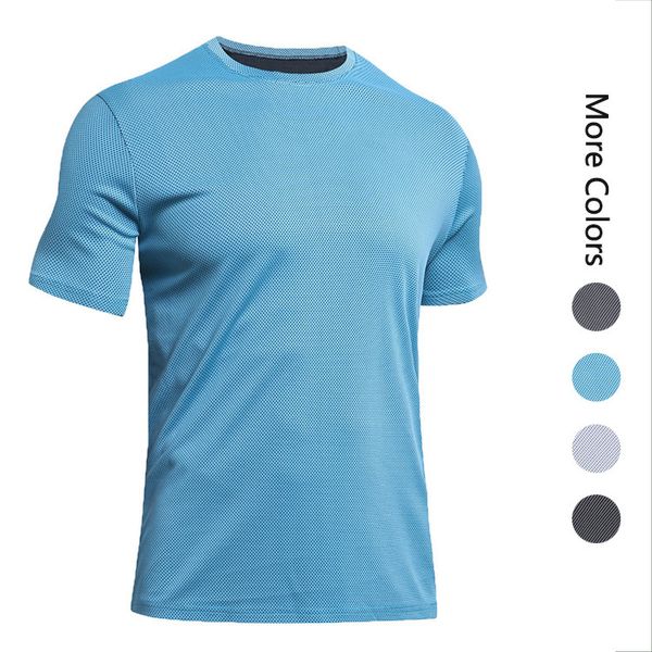 LL Camiseta esportiva masculina para atividades ao ar livre, secagem rápida, absorvente de suor, manga curta LL55