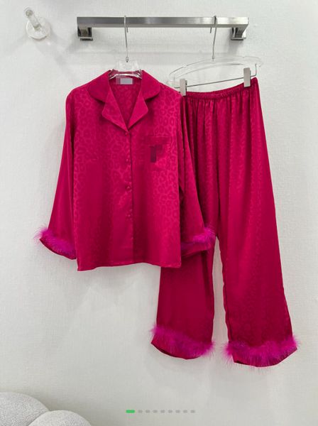 Valen2023 outono/inverno novo conjunto de pijama de cabelo de avestruz conjunto de pijama feminino casa terno conjunto de pijama feminino roupas presente de natal simbskids