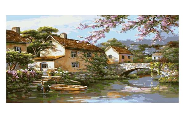 Pinturas Q1JA Pintura por números Kits Canvas DIY Decoração de casa para adultos e crianças sem moldura 16 x 20 InchLandscape6813617