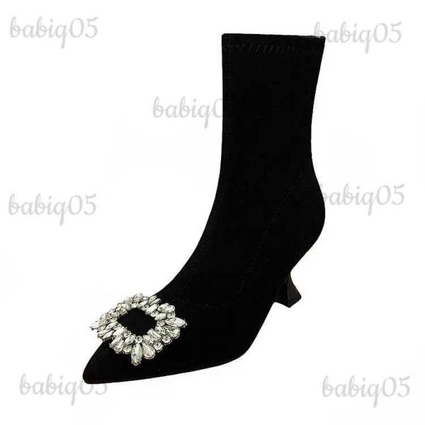 Botlar Sıcak Satış Sonbahar Kış Ayakkabıları Kadınlar Sivri Ayak Parmağı Kadın Botlar Yüksek Topuklu Kadın Botlar Zapatos de Mujer T231117