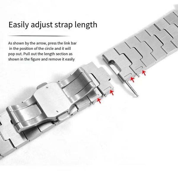 Adattato al nuovo cinturino per orologio Shandushi WHSA0007 W2SA0009 a sgancio rapido in acciaio di precisione da 21 mm Rimozione rapida della sezione della tabella