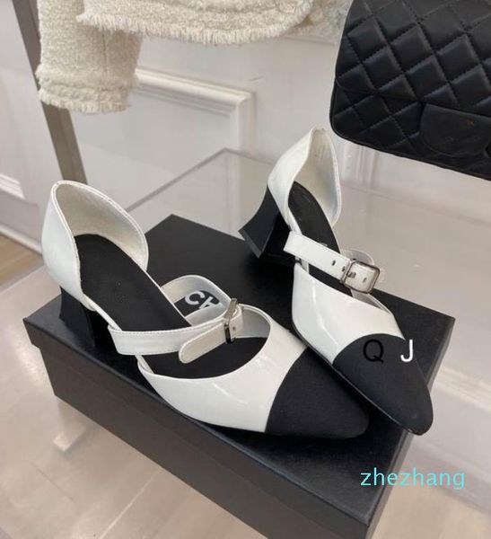 2023-Designer-Luxus-Coco-Kleidschuhe mit mittlerem Absatz, klobige Pumps aus echtem Leder, Damenmode, Schuh, Müßiggänger, Mokassins, Freizeitschuhe, Größe 35-41, Sandalen