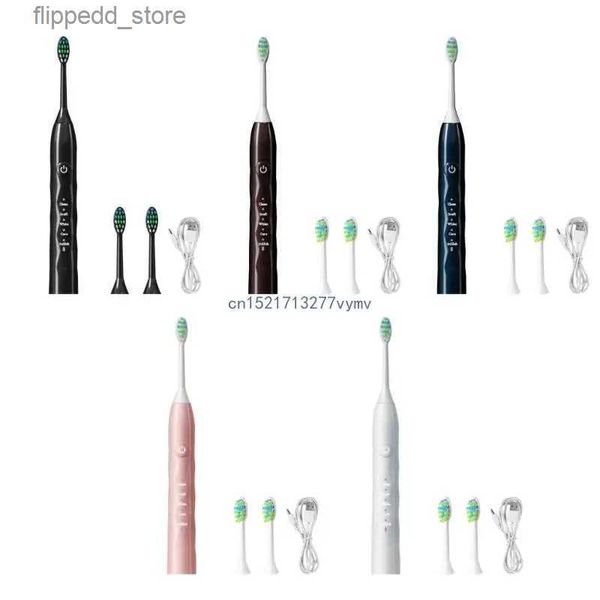 Spazzolino da denti spazzolino elettrico vibratore detergente per l'igiene wireless carica USB ricaricabile spazzolini da denti impermeabili per adulti Q231117