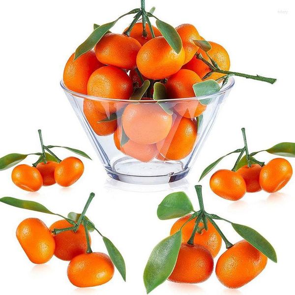 Decorazione per feste Arance finte Cuties Decor Realistico vassoio di frutta artificiale Simulazione Tavolo arancione decorativo mandarino finto F