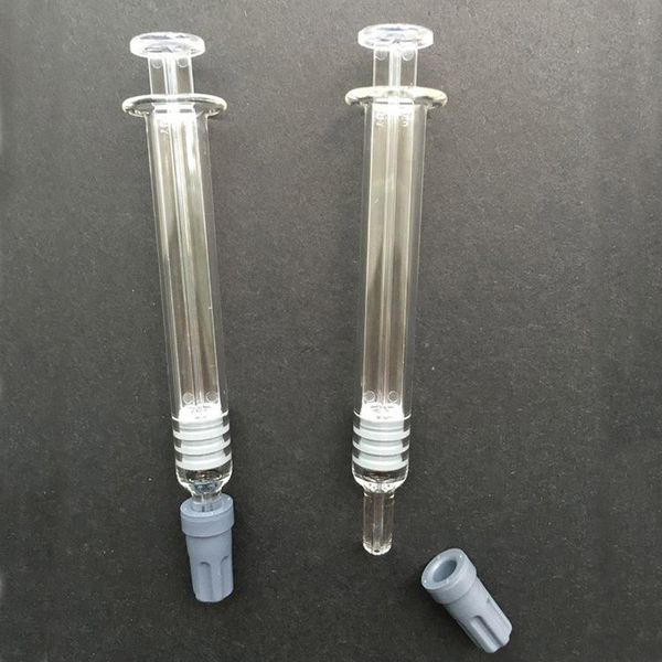 Siringa in vetro Luer Lock da 1 ml con segno di misurazione Siringa sottile con testa Luer per carrelli vaporizzatori ad olio denso