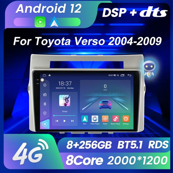 M6 Pro Android 12 Carplay für Toyota Corolla Verso AR10 2004-2009 Auto DVD Radio Multimedia Video Player Navigation GPS Nein 2din Dvd