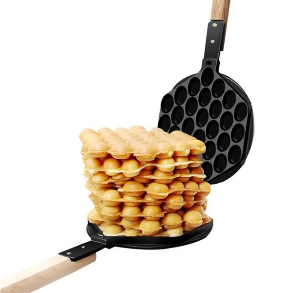 Bolha de ovo comercial waffle maker molde hong kong waffle eggettes rolo ferro revestimento antiaderente diy muffins plate218v