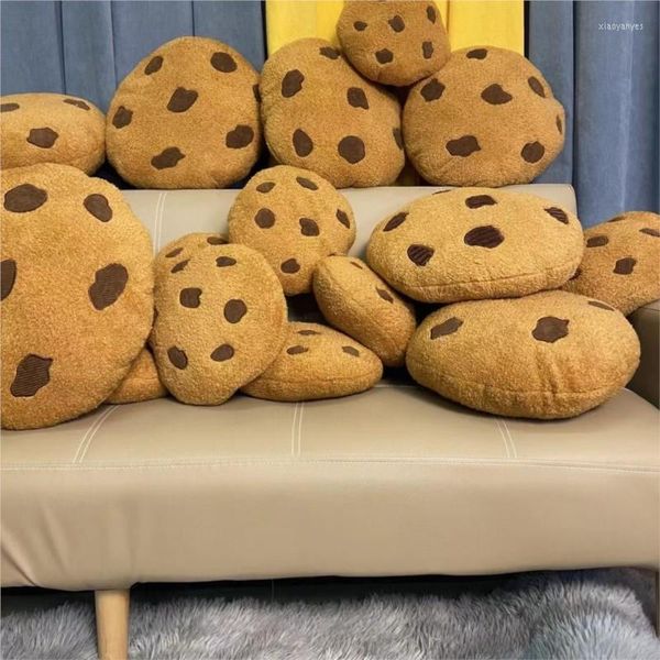 Cuscino per biscotti al cioccolato, decorazione per soggiorno, camera da letto, soffice, adorabile, morbido