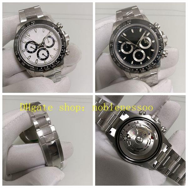 Relógios esportivos Chrono de 18 estilos masculinos 40 mm branco preto mostrador 116500 moldura de cerâmica 116520 pulseira de aço 904L 116506 Cal.4130 relógio cronógrafo cronógrafo automático