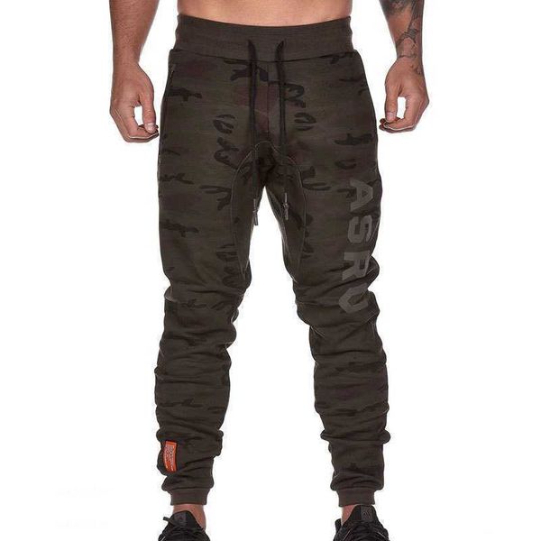 Calças masculinas da Arsv Spring e outono Calças casuais da moda de moda solta camuflagem longa calça longa