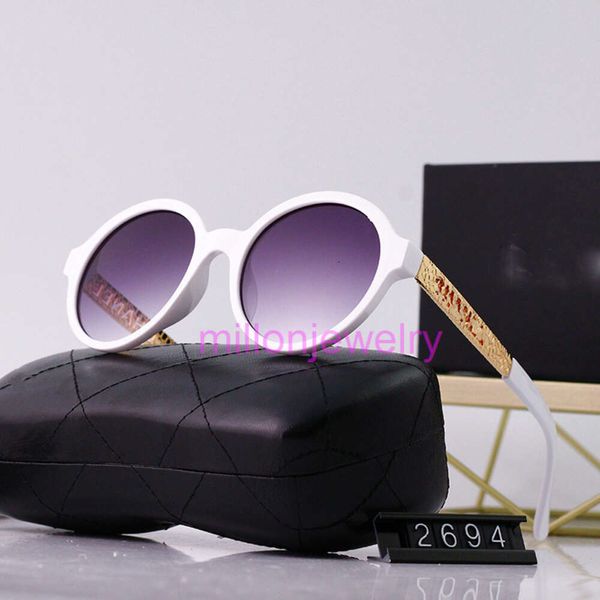designer chanelism occhiali da sole cornice rotonda fragranza piccola cornice grande occhio di moda femminile dritto con scatola