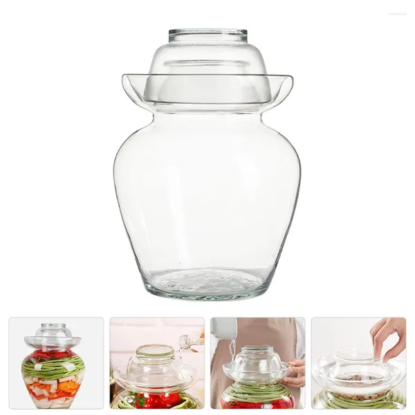 Aufbewahrungsflaschen, Glas, Gurke, Gärung, Gärtopf, chinesischer Topf, versiegelte Gläser, Kimchi-Behälter, Küchenbraudeckel