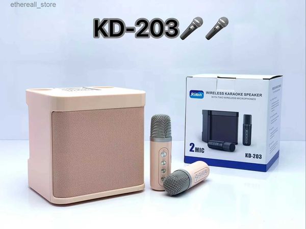 Cep Telefon Hoparlörleri 100W Çift Mikrofon Karaoke Makinesi Yetişkinler ve Çocuklar İçin Taşınabilir Bluetooth PA Hoparlör Sistemi Ev için Kablosuz Mikrofonlar Q231117
